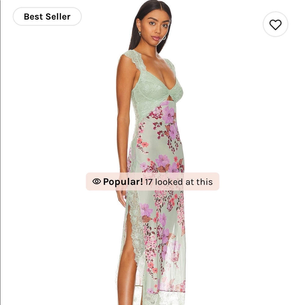 COPY - Free People Suddenly Fine Maxi Slip Dress in Sage Combo